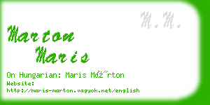 marton maris business card